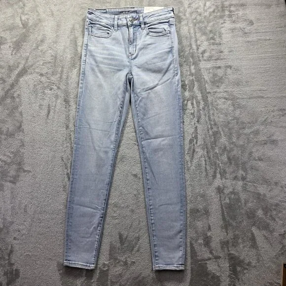 American Eagle Jeans Womens 6 28W Light Wash Hi-Rise Jegging Next Level Stretch - Picture 1 of 11